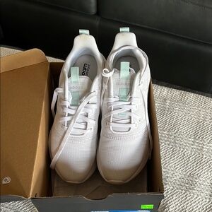 Adidas White Sneakers with Mint Accents
